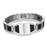 Men's Magnetic Hematite Stainless Steel Hook Bracelet - Stylish & Durable Jewelry for Men - Silver